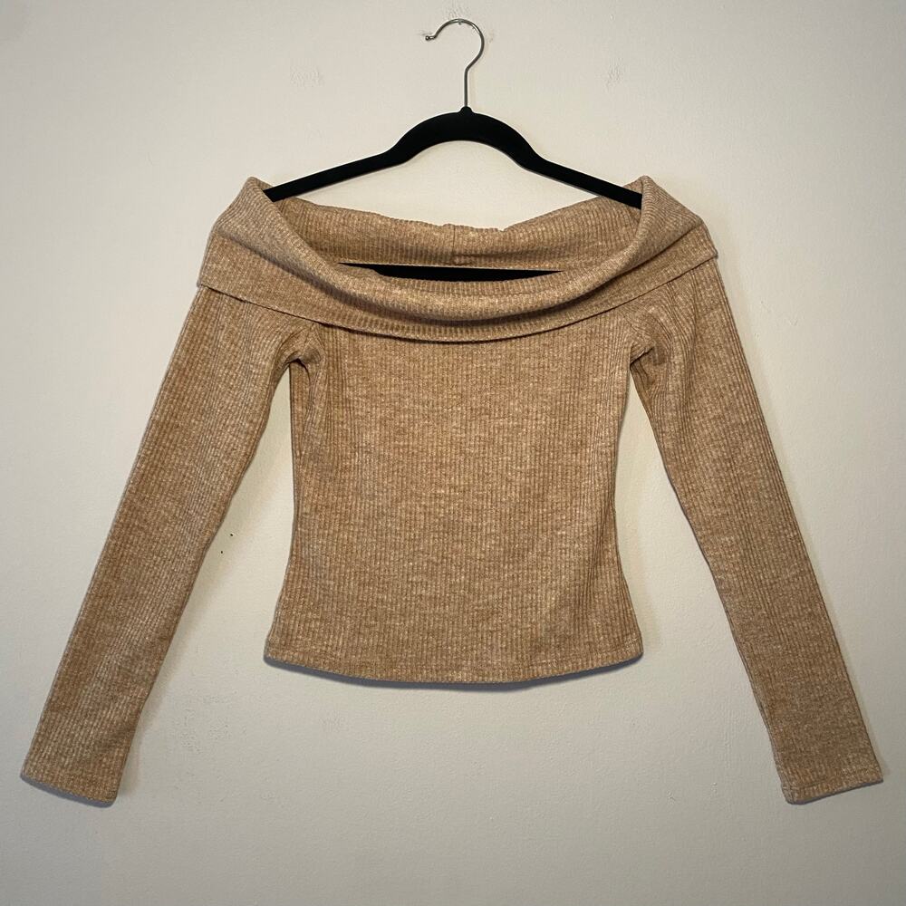 NWT Lovers and Friends Dusty Pink Ribbed Off-the-Shoulder Top Women's size XS